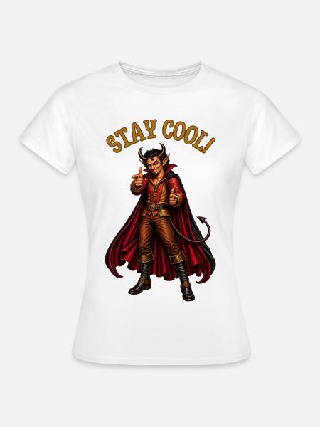 Stay Cool! – Devil Humor - Frauen T-Shirt - Weiß