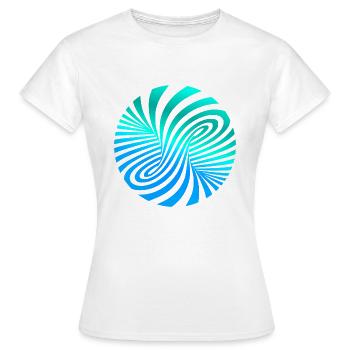 psychedelic optics illusion turquoise optical art 60s - Women's T-Shirt - white - Front - AI Model Female 172 dark (172cm)