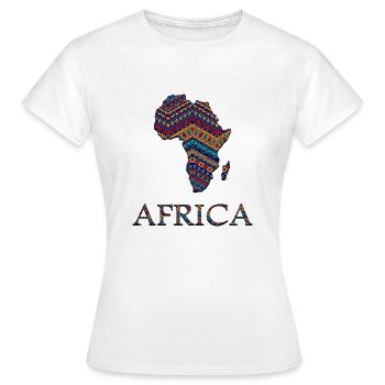 Afrikanisches Kontinent Design im Sparrenmuster - Frauen T-Shirt - Weiß - Vorne - AI Model Female 172 dark (172cm)