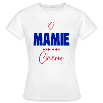 Mamie Chérie Idée Cadeau Tendre Grand-mère - T-shirt Femme - blanc - Devant - AI Model Female 172 dark (172cm)