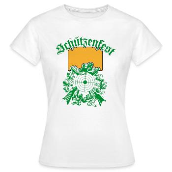 Schützenfest Ortsschild - Frauen T-Shirt - Weiß - Vorne - AI Model Female 172 dark (172cm)