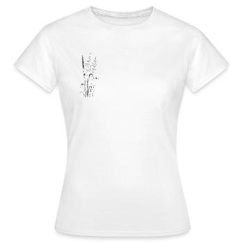 Imprimé de fleurs sauvages - T-shirt Femme - blanc - Devant - AI Model Female 172 dark (172cm)