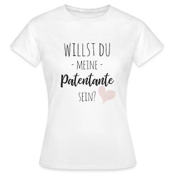 Willst du meine Patentante sein? - Frauen T-Shirt - Weiß - Vorne - AI Model Female 172 dark (172cm)