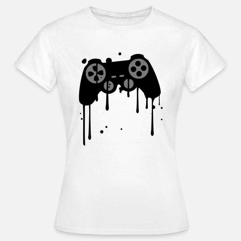 controller graffiti tropfen klex farbe spritzer - Frauen T-Shirt - Weiß