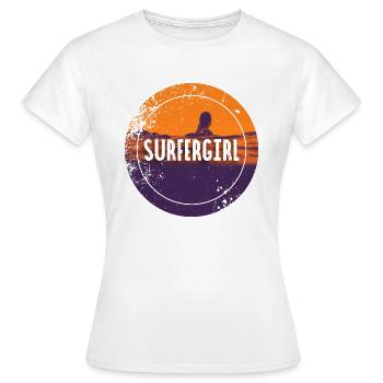 SURFERGIRL - Frauen T-Shirt - Weiß - Vorne - AI Model Female 172 dark (172cm)