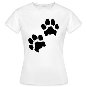 Empreintes de pattes pattes pattes chien chien - T-shirt Femme - blanc - Devant - AI Model Female 172 dark (172cm)