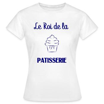 ROI DE LA PATISSERIE. GOURMANDE. PATISSERIE - T-shirt Femme - blanc - Devant - AI Model Female 172 dark (172cm)