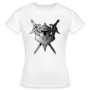 Schwerter und Helm - Frauen T-Shirt - Weiß - Vorne - AI Model Female 172 dark (172cm)