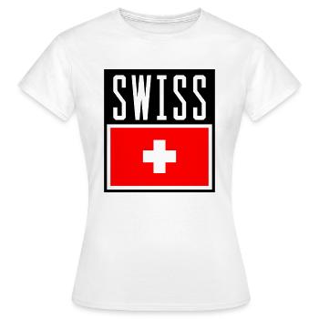 swiss - Frauen T-Shirt - Weiß - Vorne - AI Model Female 172 dark (172cm)