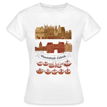 Lübeck - T-shirt Femme - blanc - Devant - AI Model Female 172 dark (172cm)
