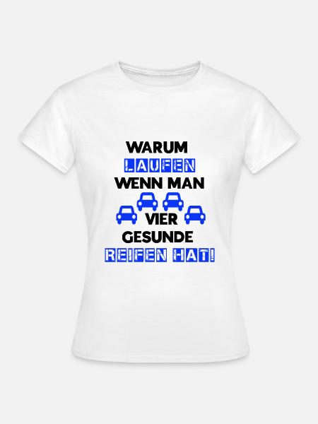 Auto Reifen schwarz blau - Frauen T-Shirt - Weiß