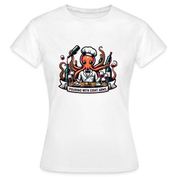 Verser avec huit bras - T-shirt Femme - blanc - Devant - AI Model Female 172 dark (172cm)