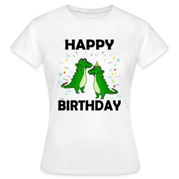 Happy Birthday Aligator - Frauen T-Shirt - Weiß - Vorne - AI Model Female 172 dark (172cm)