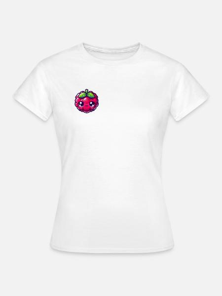 Himbeer-Kawaii-Illustration - Frauen T-Shirt - Weiß