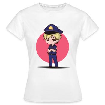 Petit flic - T-shirt Femme - blanc - Devant - AI Model Female 172 dark (172cm)