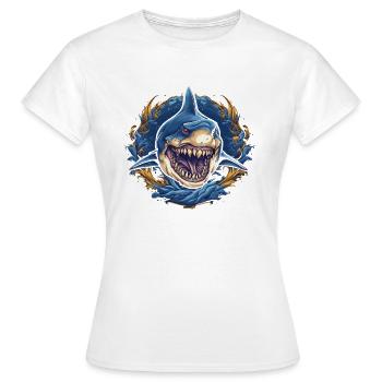 Haifisch Kopf 5 - Frauen T-Shirt - Weiß - Vorne - AI Model Female 172 dark (172cm)