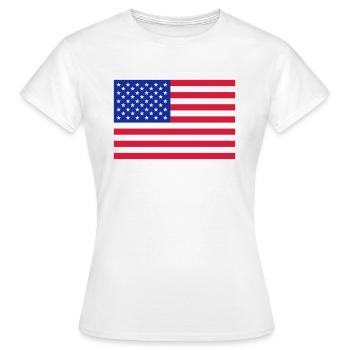 USA Flag - T-shirt Femme - blanc - Devant - AI Model Female 172 dark (172cm)