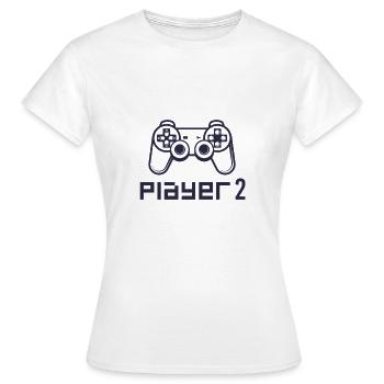 Contrôleur de jeu Player 2 PS - T-shirt Femme - blanc - Devant - AI Model Female 172 dark (172cm)