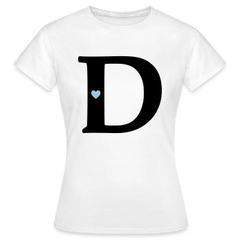 Buchstabe D Anfangsbuchstabe - Frauen T-Shirt - Weiß - Vorne - AI Model Female 172 dark (172cm)