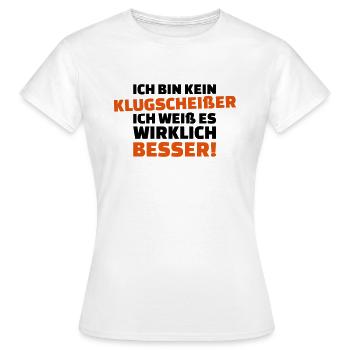 Klugscheißer - Frauen T-Shirt - Weiß - Vorne - AI Model Female 172 dark (172cm)