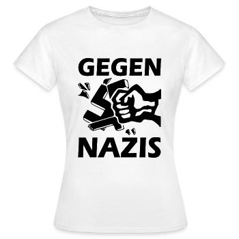 Gegen nazis faust Punch hakenkreuz - Frauen T-Shirt - Weiß - Vorne - AI Model Female 172 dark (172cm)