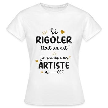 Fille rigolote cadeau drôle rigolo marrante pote - T-shirt Femme - blanc - Devant - AI Model Female 172 dark (172cm)