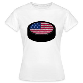 Team USA Hockey Puck - Frauen T-Shirt - Weiß - Vorne - AI Model Female 172 dark (172cm)