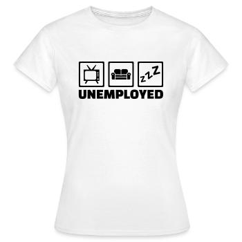 Arbeitslos - Frauen T-Shirt - Weiß - Vorne - AI Model Female 172 dark (172cm)