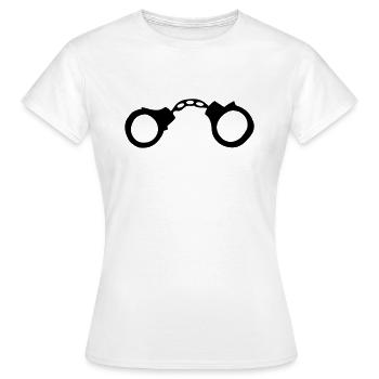 Handschellen - Frauen T-Shirt - Weiß - Vorne - AI Model Female 172 dark (172cm)