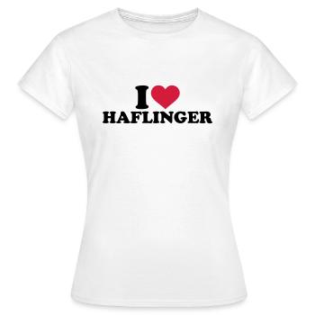 I love Haflinger - Women's T-Shirt - white - Front - AI Model Female 172 dark (172cm)