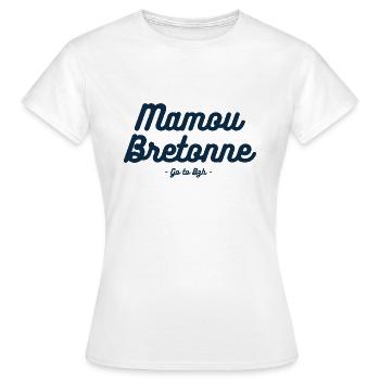 mamou bretonne bleu - T-shirt Femme - blanc - Devant - AI Model Female 172 dark (172cm)