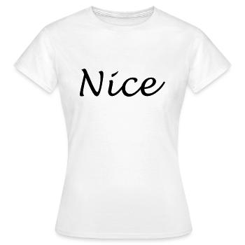 Nice - Women's T-Shirt - white - Front - AI Model Female 172 dark (172cm)