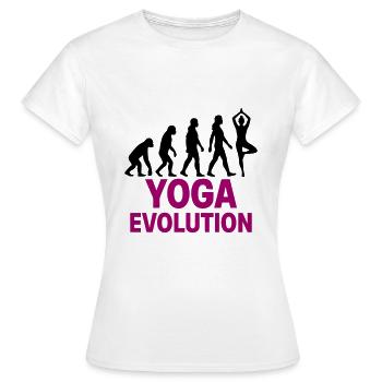 Yoga Evolution Frau Zen Geschenk - Frauen T-Shirt - Weiß - Vorne - AI Model Female 172 dark (172cm)