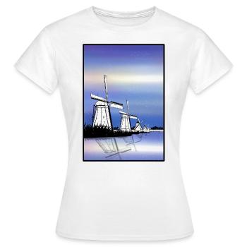 Kinderdijk Windmills - Women's T-Shirt - white - Front - AI Model Female 172 dark (172cm)
