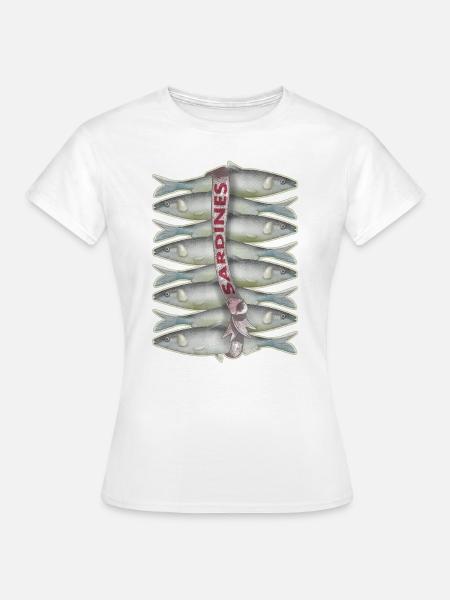 Sardinen in einem Fischgeschäft - Frauen T-Shirt - Weiß