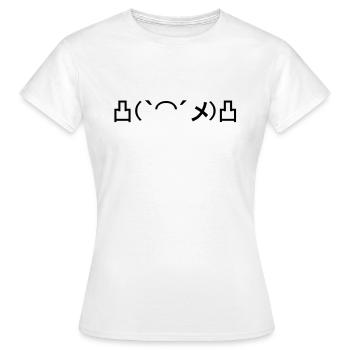 Angry émoticônes japonais - T-shirt Femme - blanc - Devant - AI Model Female 172 dark (172cm)
