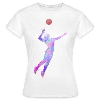 Volleyball player violet - Women's T-Shirt - white - Front - AI Model Female 172 dark (172cm)