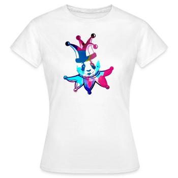 arlequin, panda, illustration, pantomime, panda coloré - T-shirt Femme - blanc - Devant - AI Model Female 172 dark (172cm)