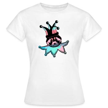 raton laveur, ours, graffiti, peinture, bleu, arlequin - T-shirt Femme - blanc - Devant - AI Model Female 172 dark (172cm)
