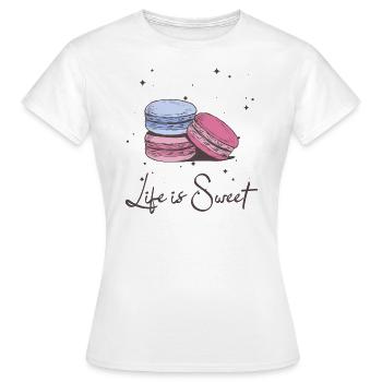 Macarons life is sweet - Women's T-Shirt - white - Front - AI Model Female 172 dark (172cm)