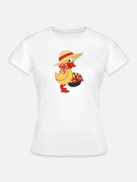 Schnatterinchen mit Korb - Frauen T-Shirt - Weiß