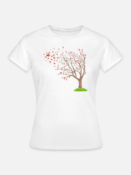 Baum des Lebens und Schmetterling - Frauen T-Shirt - Weiß