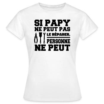Opa - wenn Opa es nicht reparieren kann - Frauen T-Shirt - Weiß - Vorne - AI Model Female 172 dark (172cm)