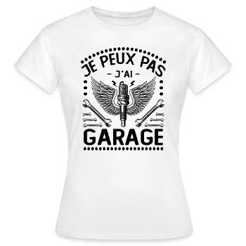 Je Peux Pas J'ai Garage - T-shirt Femme - blanc - Devant - AI Model Female 172 dark (172cm)