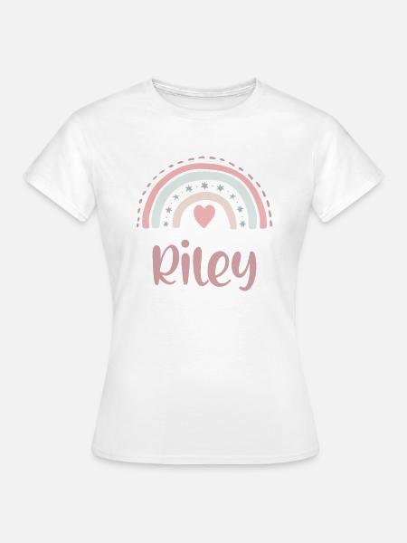 Riley Name Rainbow - Frauen T-Shirt - Weiß