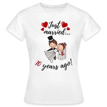 10 Jahre Hochzeitstag - Frauen T-Shirt - Weiß - Vorne - AI Model Female 172 dark (172cm)