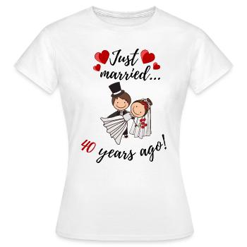 40 Jahre Hochzeitstag - Frauen T-Shirt - Weiß - Vorne - AI Model Female 172 dark (172cm)