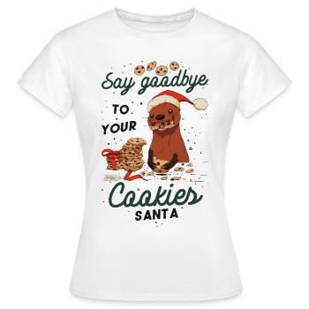 Loutre Cadeau de Noël Biscuits de Loutre Noël Noël - T-shirt Femme - blanc - Devant - AI Model Female 172 dark (172cm)