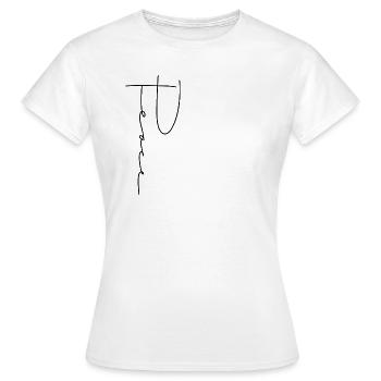 Peace Handwriting - Women's T-Shirt - white - Front - AI Model Female 172 dark (172cm)