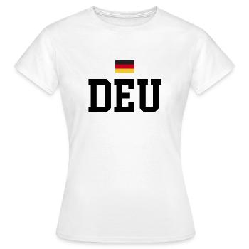 Deutschlandflagge Deutsch - Frauen T-Shirt - Weiß - Vorne - AI Model Female 172 dark (172cm)